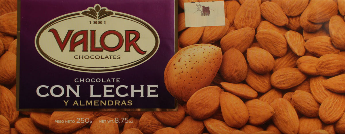 CHOCOLATE VALOR CON LECHE Y ALMENDRAS 250 GRS. - Supermercado