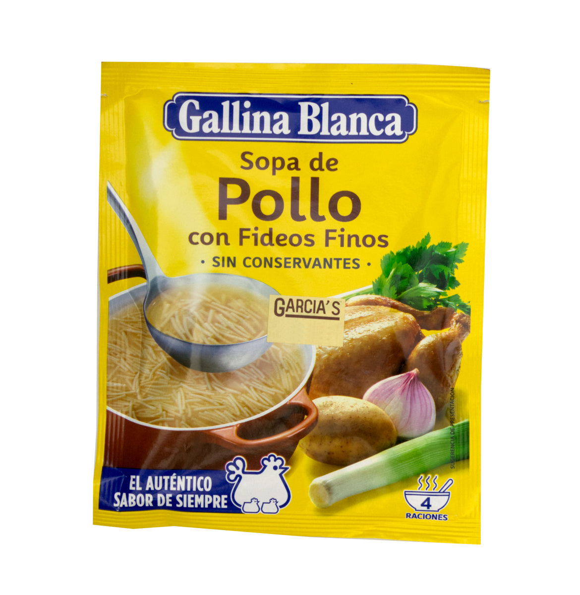 Gallina Blanca Sopa De Pollo Con Fideos Finos - 72g – R Garcia And Sons ...